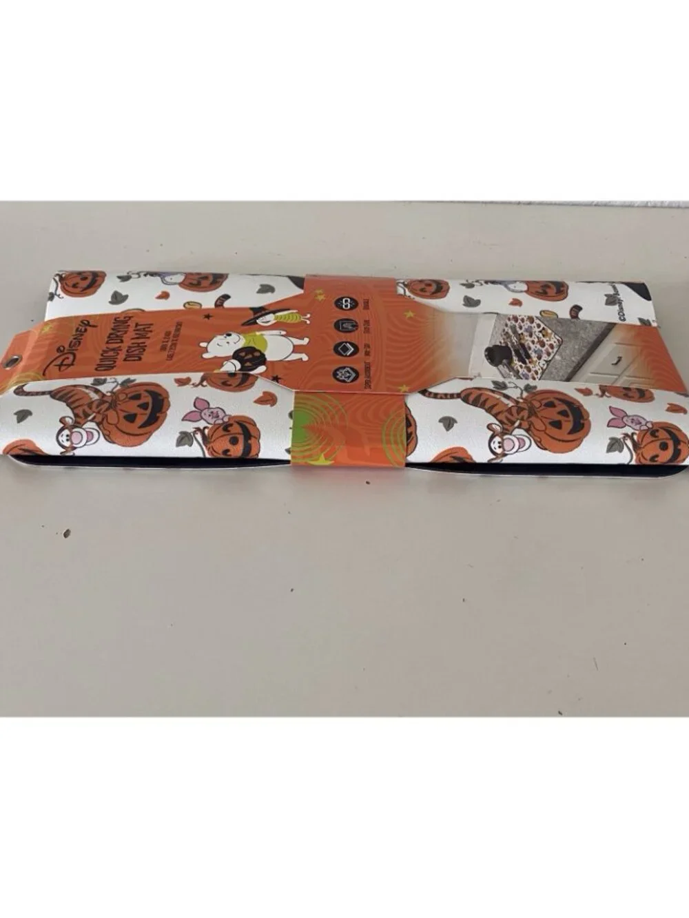 Disney Winnie The Pooh QUICK DRYING RUBBER Kitchen Dish Mat 18 X 24” Halloween